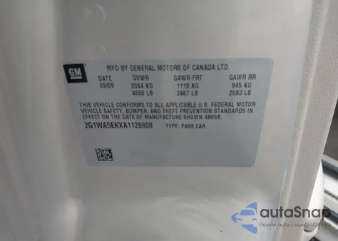 2010 Chevrolet Impala Ls из США, поврежденный, VIN 2G1WA5EKXA1128808